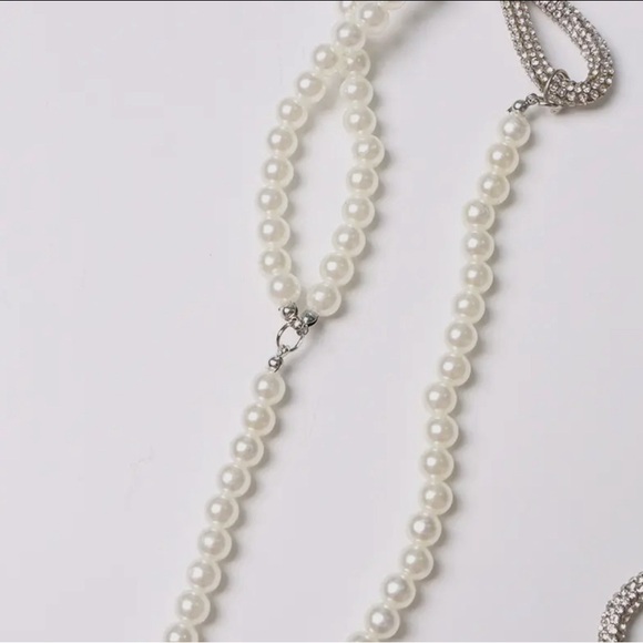 Chic Rhinestone Sleeve Blazer with Pearl Belt - Picture 8 of 8